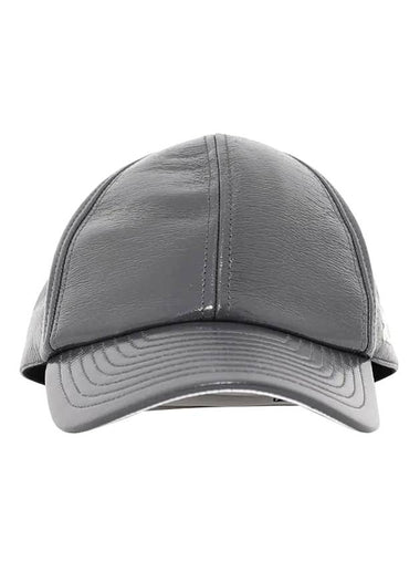 Embroidered Logo Glossy Finish Ball Cap Steel Grey - COURREGES - BALAAN 1