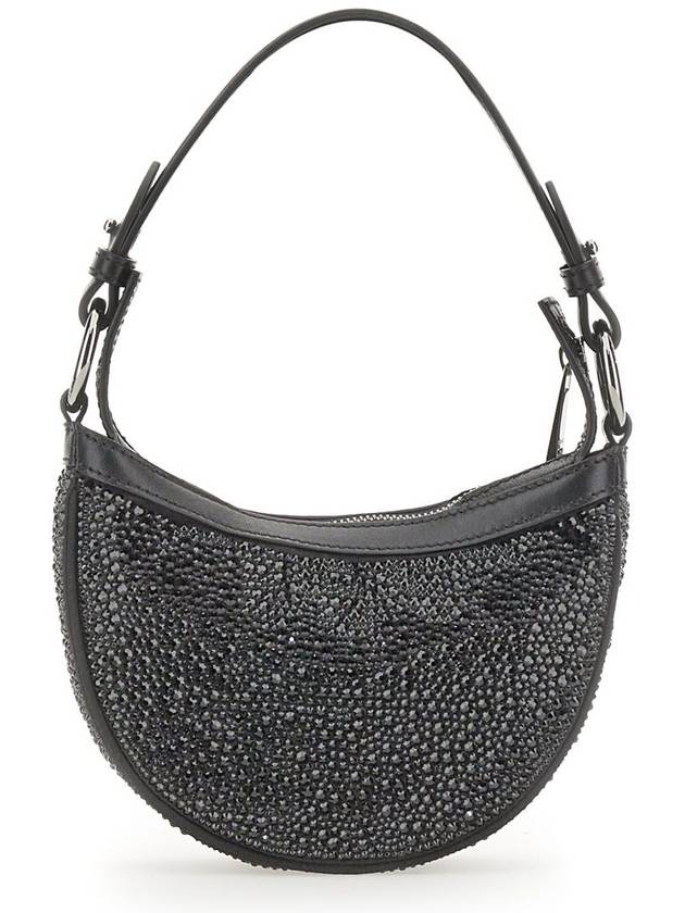 Crystal Repeat Mini Hobo Shoulder Bag Black - VERSACE - BALAAN 3