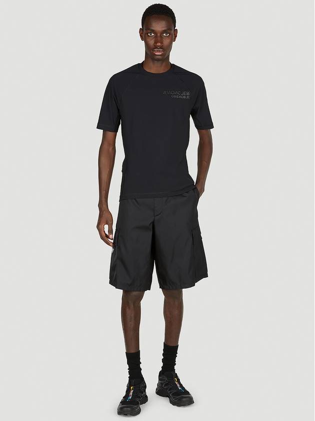 Grenoble Activewear Crew Neck Short Sleeve T-Shirt Black - MONCLER - BALAAN 11