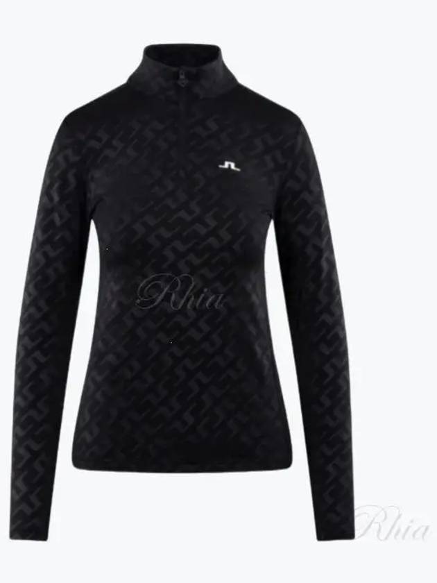 Lauryn Deboss Mid Layer Long Sleeve T-Shirt Black - J.LINDEBERG - BALAAN 2