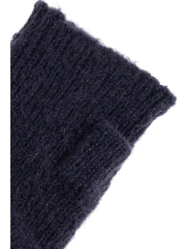 Treva Logo Patch Cable Knit Gloves Midnight - ISABEL MARANT - BALAAN 5