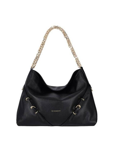 Voyou Chain Leather Shoulder Bag Black - GIVENCHY - BALAAN 1