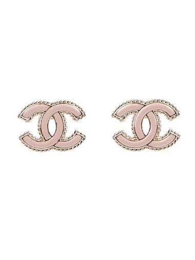 CC Logo Stud Earrings Pink Gold - CHANEL - BALAAN 1