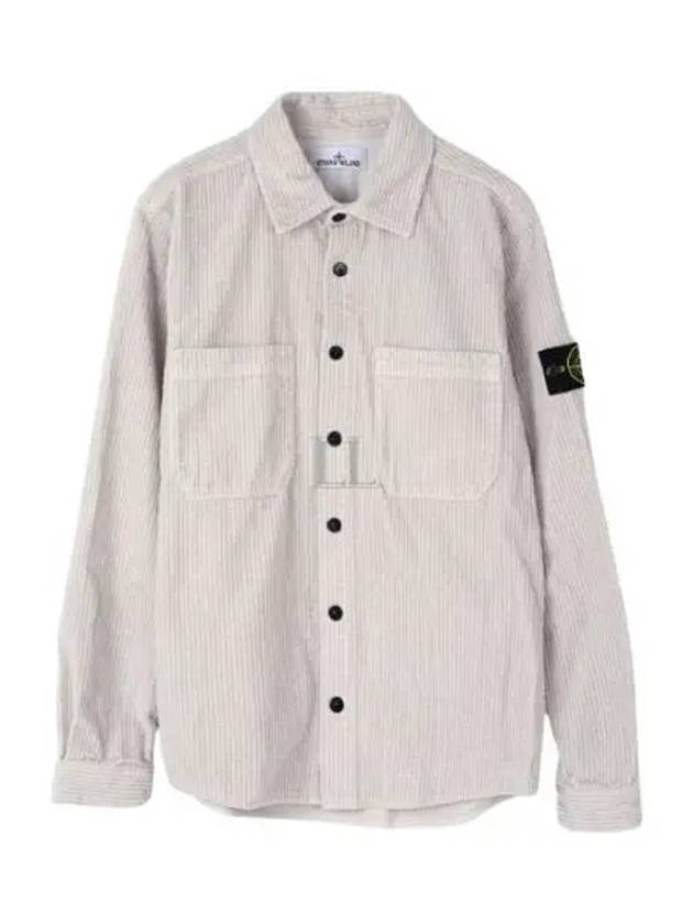 Cotton Corduroy 400 TC Over Long Sleeve Shirt Plaster - STONE ISLAND - BALAAN 2