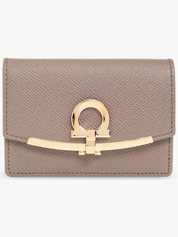 FERRAGAMO Leather Key Holder, Women's, Brown - SALVATORE FERRAGAMO - BALAAN 1