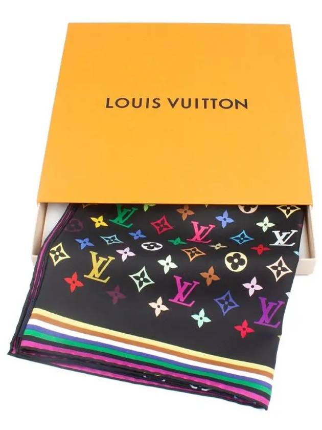 Monogram Multicolor Square 90 Silk Scarf Black - LOUIS VUITTON - BALAAN 6