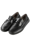 Salvatore Men's Logo Leather Loafers Black - SALVATORE FERRAGAMO - BALAAN.