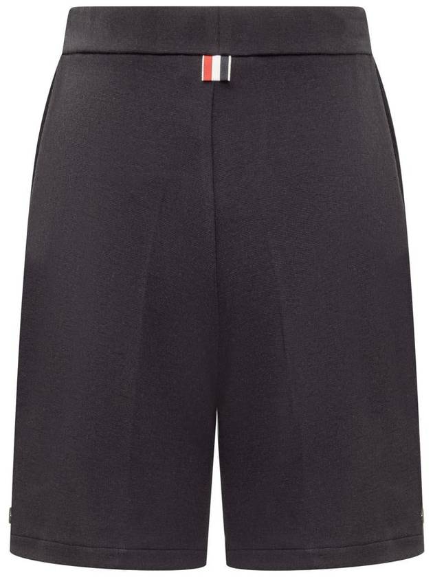 High Waisted Wool Shorts Navy - THOM BROWNE - BALAAN 3