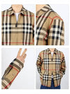 Exaggerate Check Cotton Oversized Long Sleeve Shirt Archive Beige - BURBERRY - BALAAN.