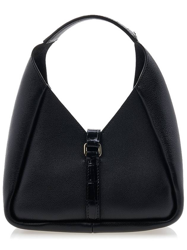 Women's G Hobo Rock Soft Leather Shoulder Bag Black - GIVENCHY - BALAAN 4