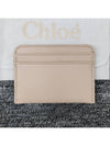 Sense Embroidered Logo Calfskin Card Wallet Light Beige - CHLOE - BALAAN 6