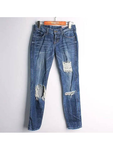 Curtain Elastane Blend Dirty Jeans Denim Women s - SIWY - BALAAN 1