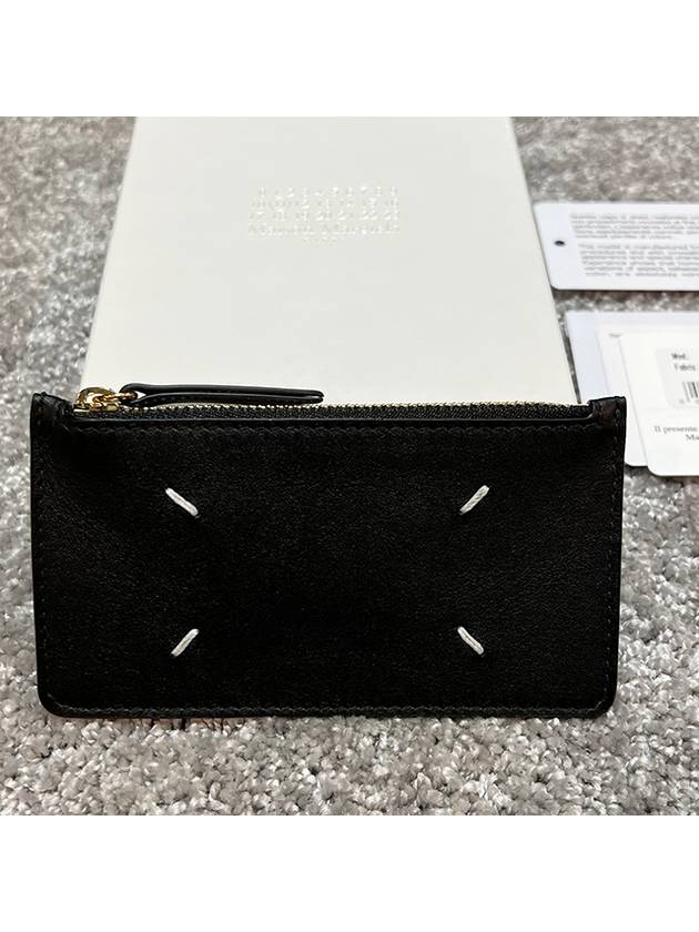 Signature Stitch Zipper Card Wallet Black - MAISON MARGIELA - BALAAN 3