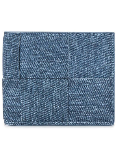 Men’s Cassette Bifold Half Wallet Blue Melange - BOTTEGA VENETA - BALAAN 2