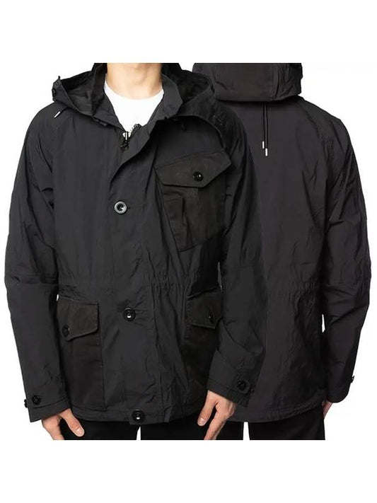 mid layer hooded jacket black - TEN C - BALAAN.