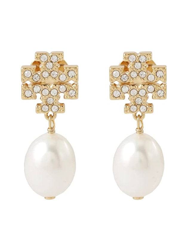 Kira Pave Pearl Drop Earrings Gold - TORY BURCH - BALAAN 1