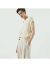 Cotton Stripe Damage Vest Ivory - NOIRER - BALAAN 1