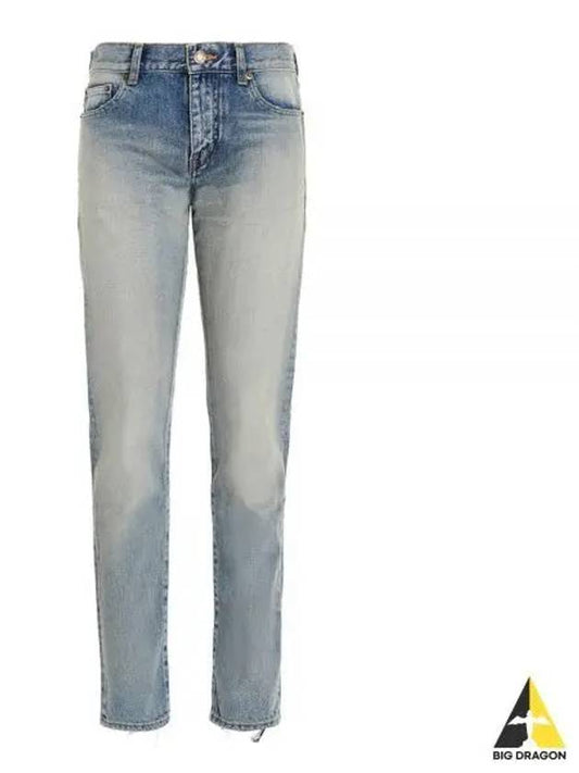 Women's Vintage Boyfriend Jeans Light Blue - SAINT LAURENT - BALAAN 2