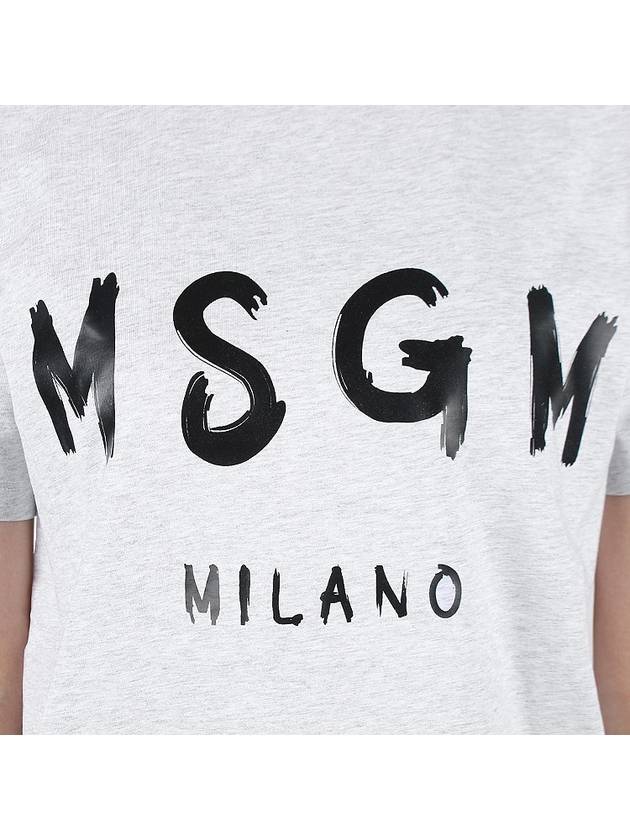 Women's Logo Print Short Sleeve T-Shirt Grey - MSGM - BALAAN 7