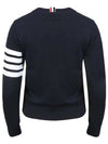 Engineered 4 Bar Stripe Loopback Jersey Knit Crewneck Sweatshirt Navy - THOM BROWNE - BALAAN 3