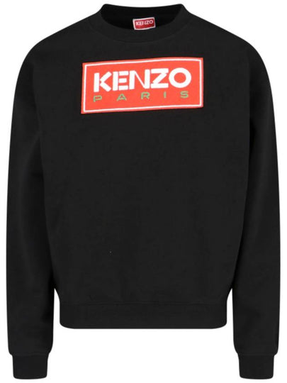 Women's Paris Logo Crew Neck Cotton Sweatshirt Black - KENZO - BALAAN 2