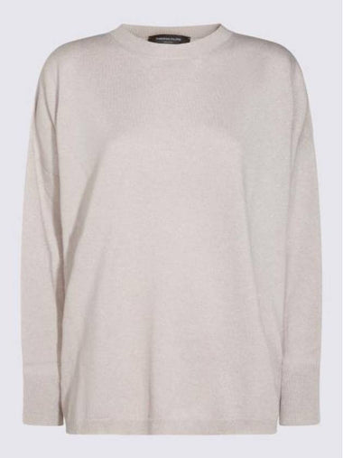 V-Neck Pullover Round Knit Top Grey - FABIANA FILIPPI - BALAAN 1