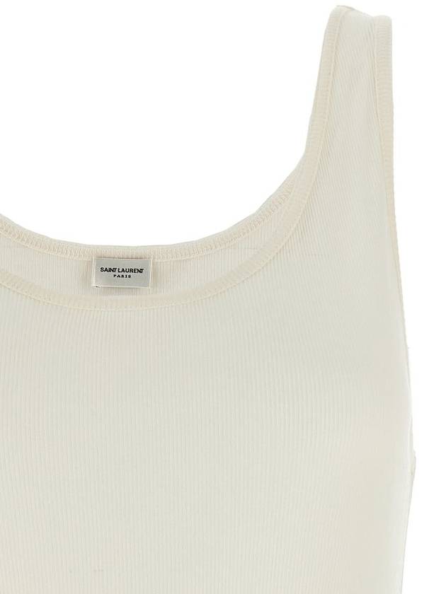 Cotton Rib Sleeveless - SAINT LAURENT - BALAAN 4