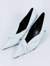 Twist Drapy Leather Pumps White - BALENCIAGA - 2