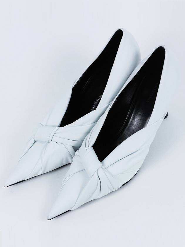 Twist Drapy Leather Pumps White - BALENCIAGA - 2