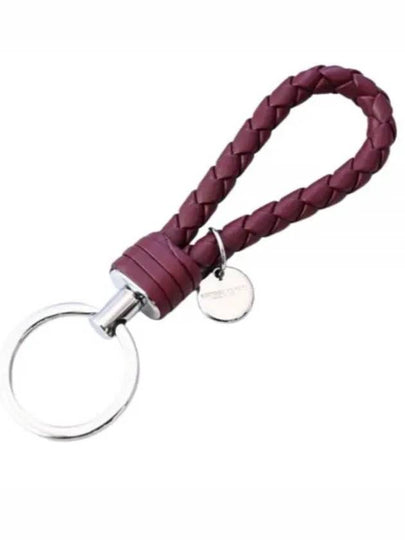 Intrecciato Leather Key Holder Burgundy - BOTTEGA VENETA - BALAAN 2