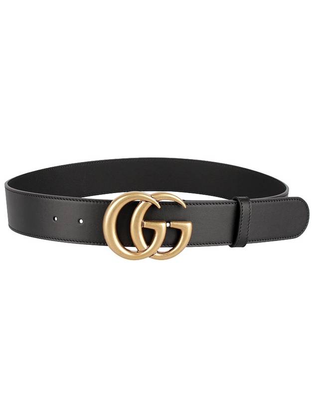 GG Marmont Buckle Leather Belt Black - GUCCI - BALAAN 9