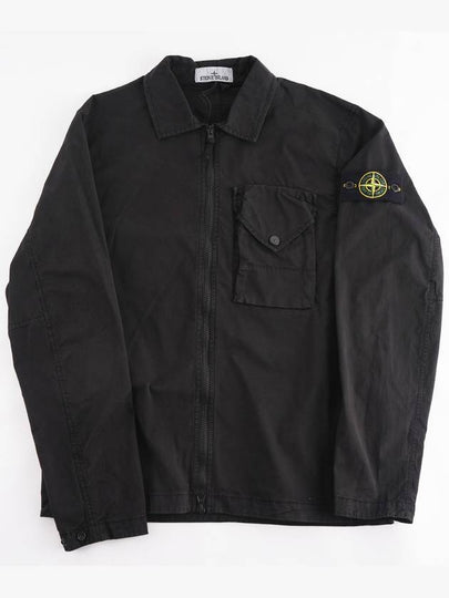 Stretch Cotton Gabardine Overshirt Jacket Black - STONE ISLAND - BALAAN 2