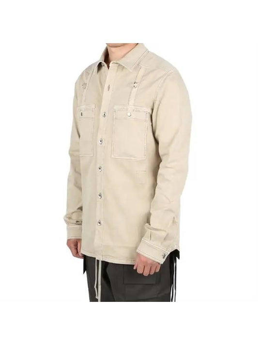 Button Shirt Jacket Beige - RICK OWENS - BALAAN 2