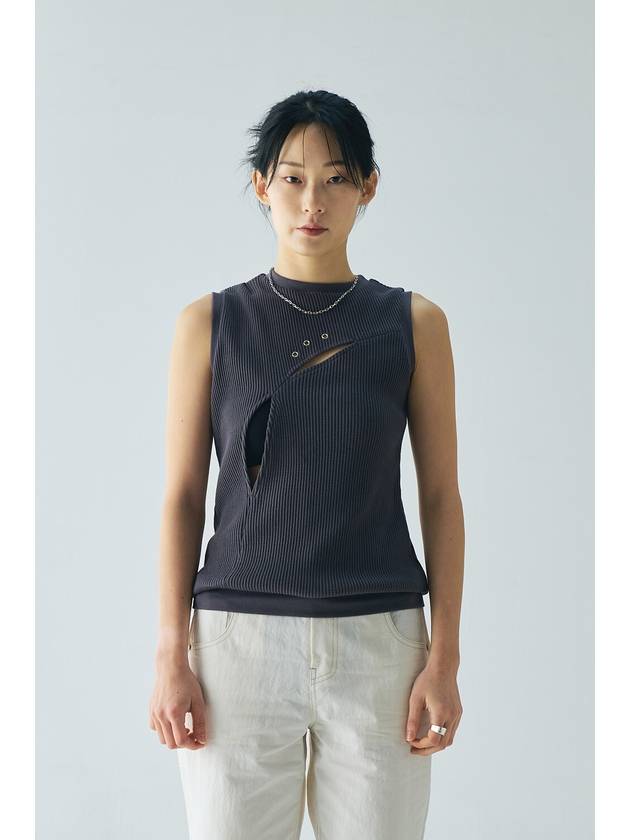 Eyelet Point Sleeveless Warm Grey - GYEOL - BALAAN 1