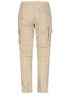 Men's Wappen Patch Slim Cargo Straight Pants Beige - STONE ISLAND - BALAAN.