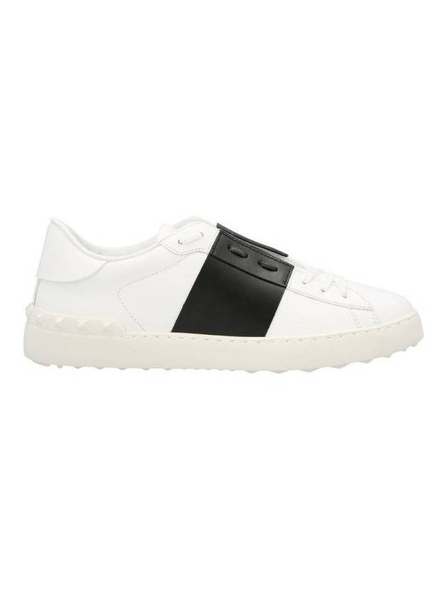 Open Leather Low Top Sneakers White - VALENTINO - BALAAN 1