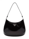 Triangular Logo Cleo Brushed Leather Shoulder Bag Black - PRADA - BALAAN 2