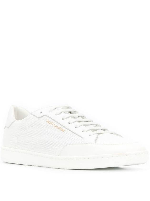 Court Classic Perforated Leather Low Top Sneakers White - SAINT LAURENT - BALAAN 3