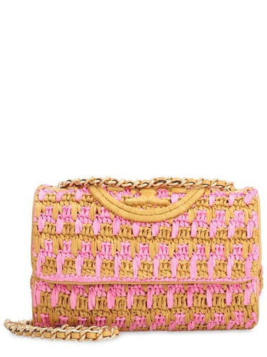 Tory Burch Fleming Raffia Shoulder Bag - TORY BURCH - BALAAN 1