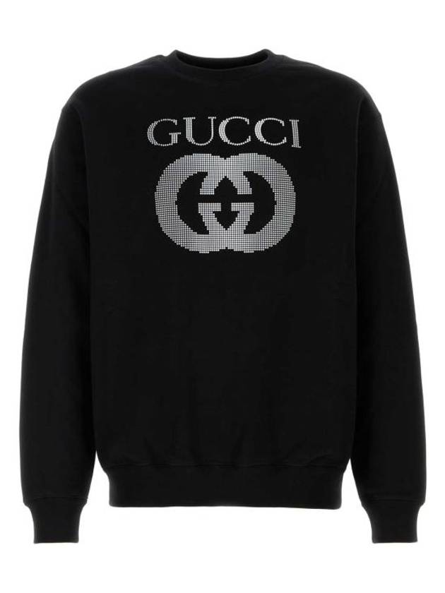 Embellished Logo Crew Neck Sweater Black - GUCCI - BALAAN 2