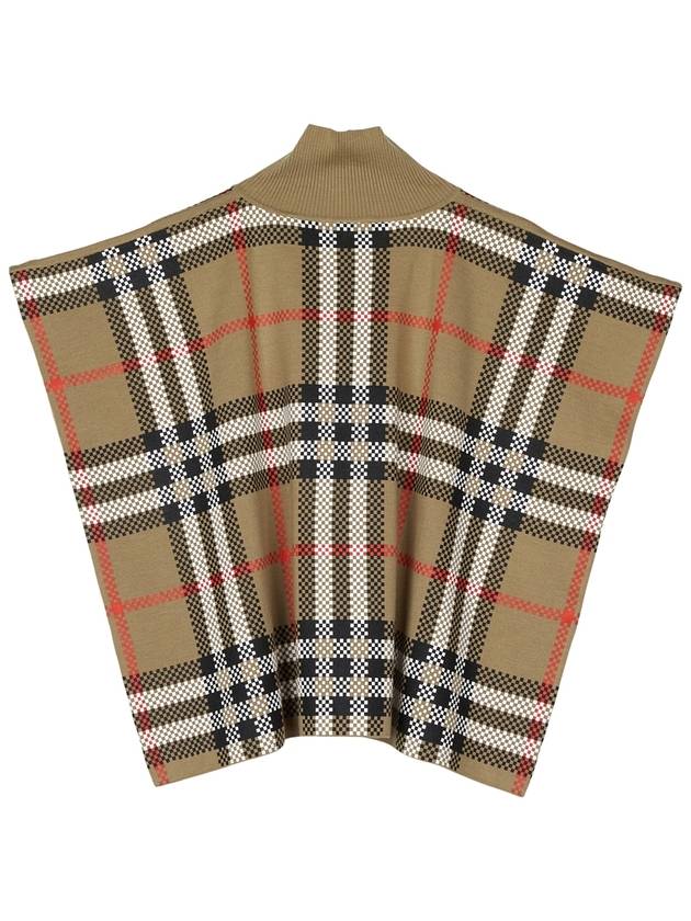 Kids Vintage Check Half Neck Wool Cape Coat Beige - BURBERRY - BALAAN 3