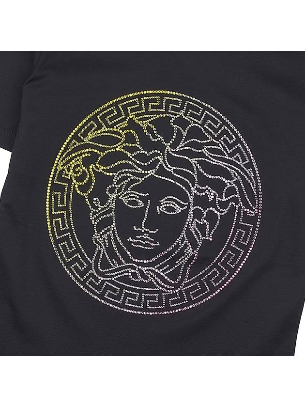 Medusa Crystal Logo Short Sleeve T-Shirt Black - VERSACE - BALAAN 6