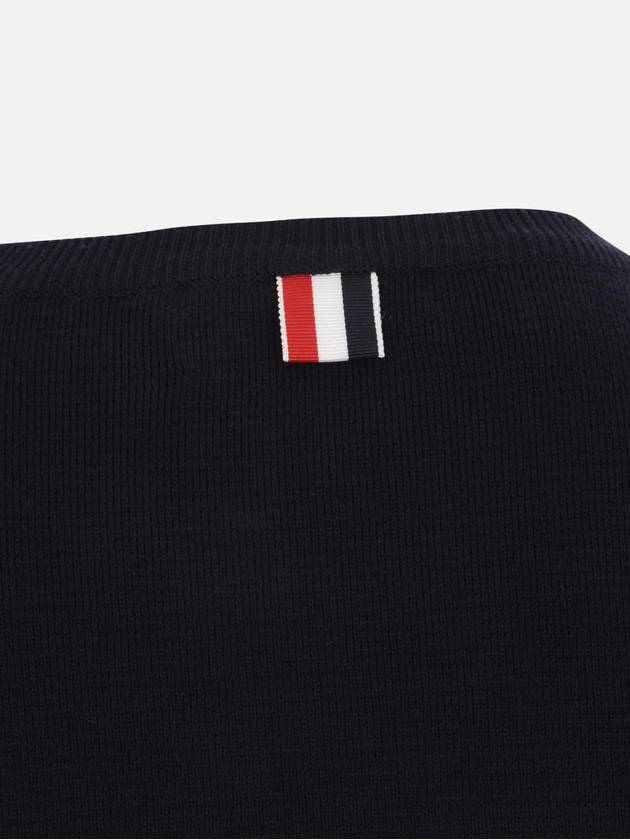 Men's Milan Stitch Armband Crew Neck Knit Top Navy - THOM BROWNE - BALAAN 4