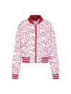 Women's Audrey Monogram Print Golf Crop Bomber Jacket Red - J.LINDEBERG - BALAAN 1