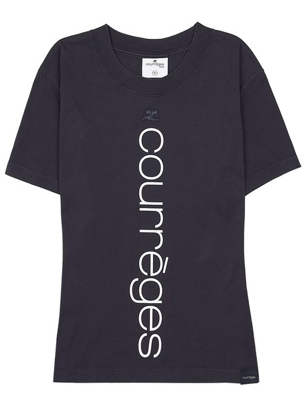 Women's Logo Cotton Short Sleeve T-Shirt Grey - COURREGES - BALAAN 11