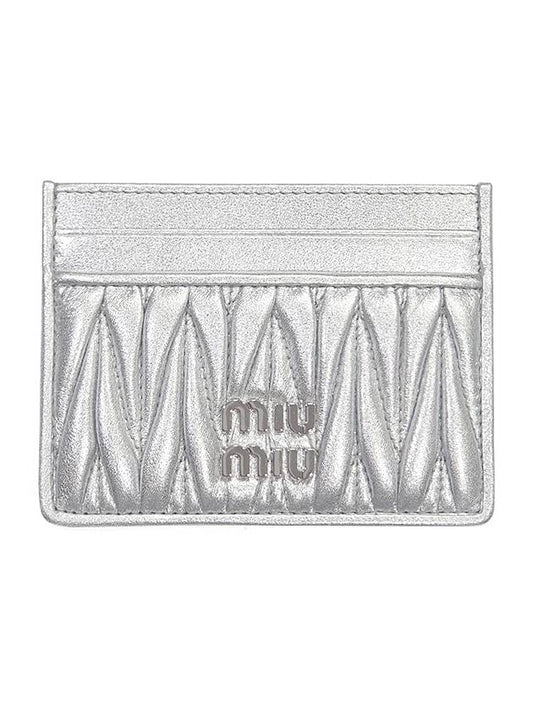 Matelasse Nappa Leather Card Wallet Silver - MIU MIU - BALAAN 2