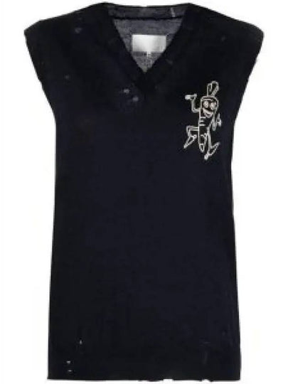 Embroidered Wool Vest Black - MAISON MARGIELA - BALAAN 2