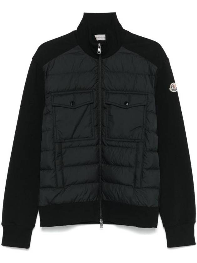 Logo Knit Padded Cardigan Black - MONCLER - BALAAN 2