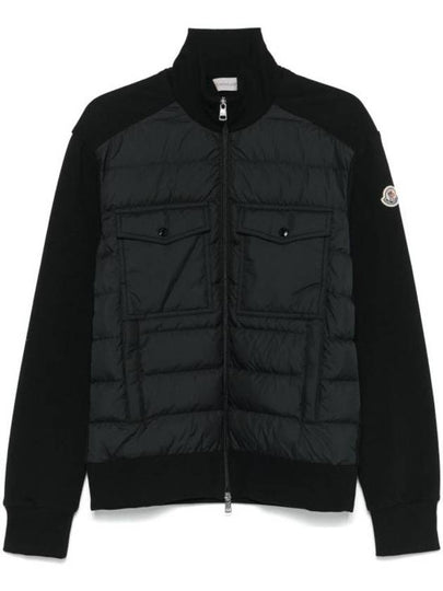 Logo Knit Padded Cardigan Black - MONCLER - BALAAN 2