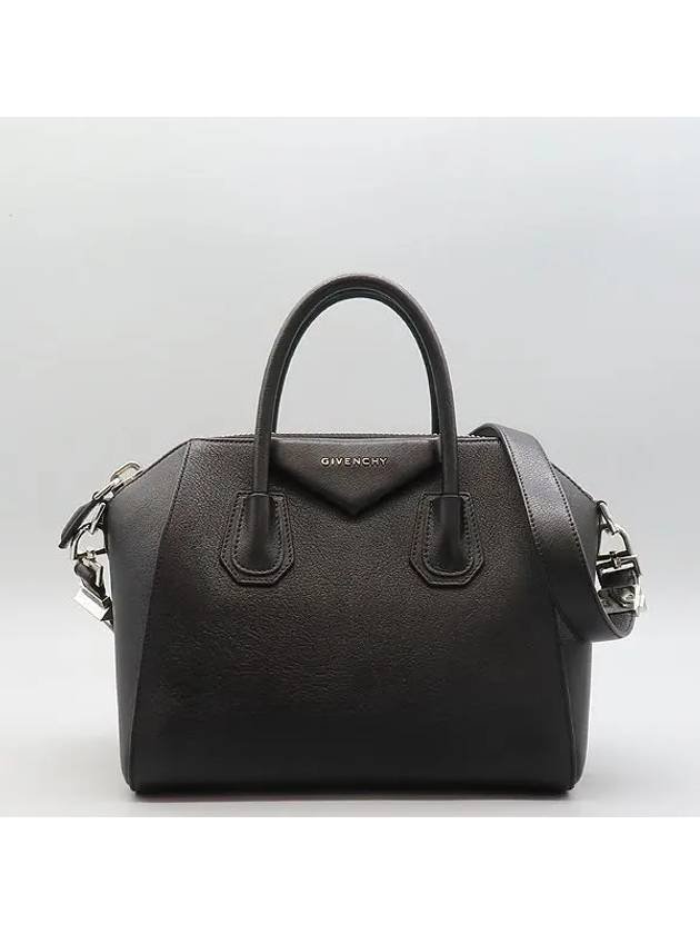 BB05117012 Black color goat skin Antigona small silver logo tote bag shoulder strap 2WAY - GIVENCHY - BALAAN 1